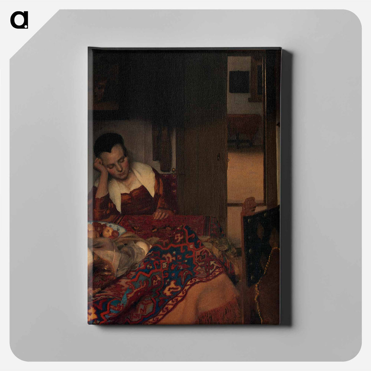 A Maid Asleep - Johannes Vermeer Canvas.