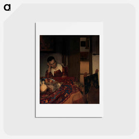アートポストカード-A Maid Asleep - ヨハネス フェルメール Postcard.