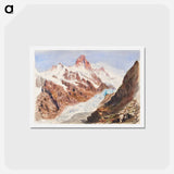 アートポストカード-Schreckhorn, Eismeer from Splendid Mountain Watercolours Sketchbook by John Singer Sargent - ジョン シンガー サージェント Postcard.