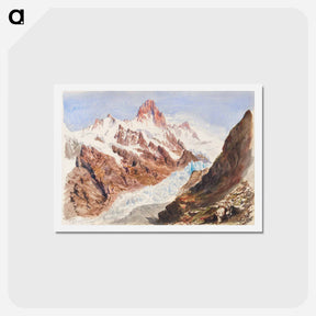 アートポストカード-Schreckhorn, Eismeer from Splendid Mountain Watercolours Sketchbook by John Singer Sargent - ジョン シンガー サージェント Postcard.