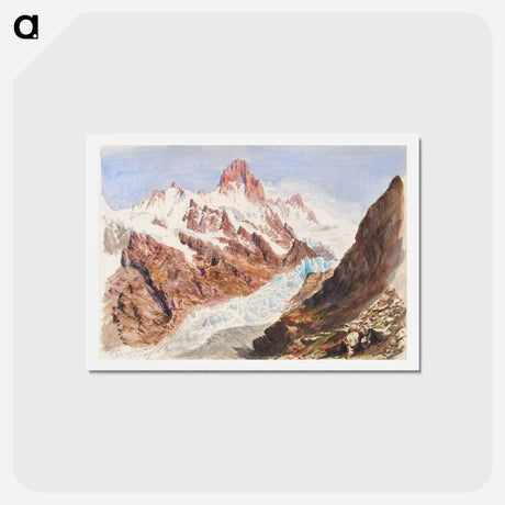アートポストカード-Schreckhorn, Eismeer from Splendid Mountain Watercolours Sketchbook by John Singer Sargent - ジョン シンガー サージェント Postcard.