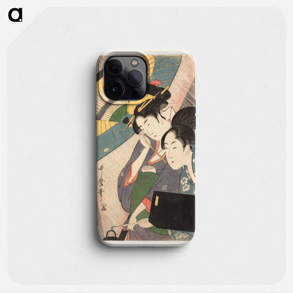 Geisha and Attendant on a Rainy Night - 喜多川 歌麿 Phone Case.