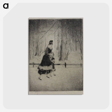 アートポストカード-Dame mit Kind im Tiergarten (Berlin) - レッサー ユリィ Postcard.