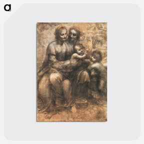 アートポストカード-The Leonardo Cartoon - レオナルド ダ ヴィンチ Postcard.