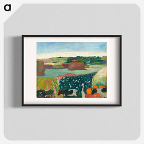 アートポスター-Haystacks in Brittany - ポール ゴーギャン Poster.