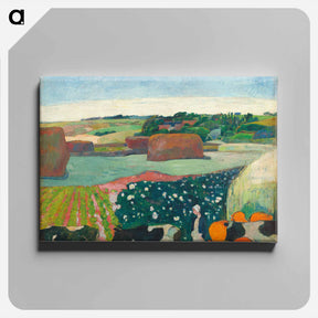 アートパネル-Haystacks in Brittany - ポール ゴーギャン Canvas.
