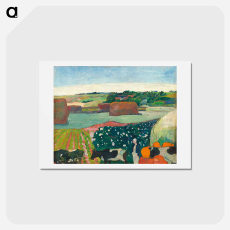 アートポストカード-Haystacks in Brittany - ポール ゴーギャン Postcard.