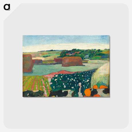 アートポストカード-Haystacks in Brittany - ポール ゴーギャン Postcard.