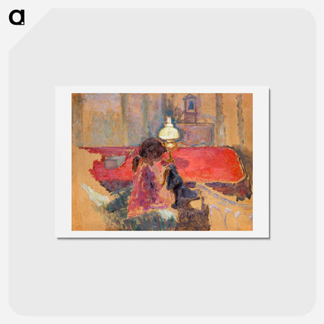 アートポストカード-Woman with a Lamp
 - ピエール ボナール Postcard.