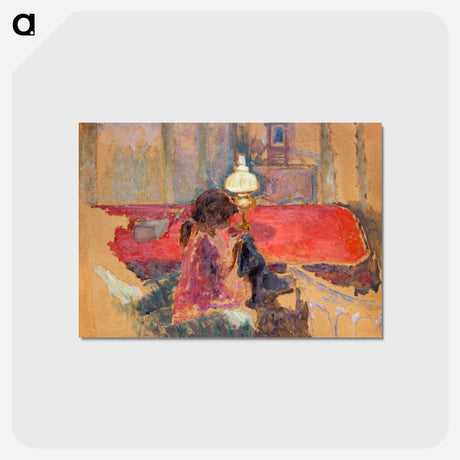 アートポストカード-Woman with a Lamp
 - ピエール ボナール Postcard.