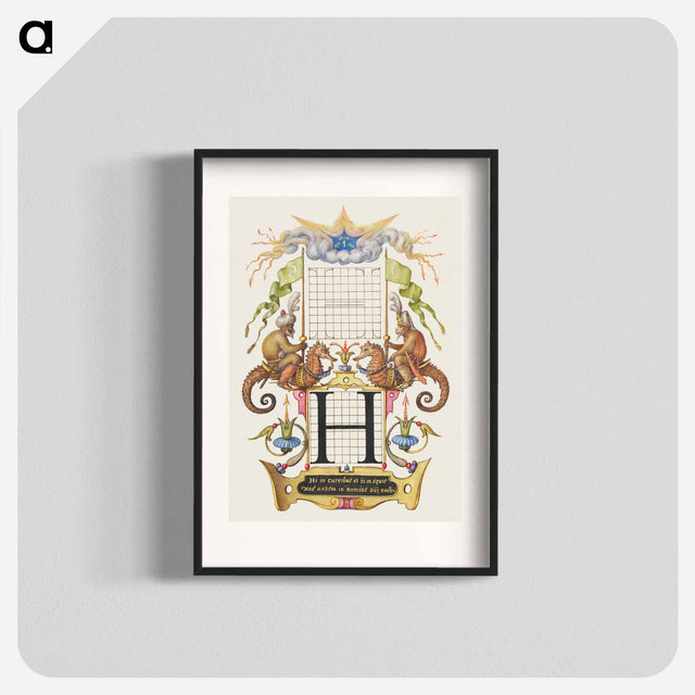 アートポスター-Guide for Constructing the Letter H from Mira Calligraphiae Monumenta
 - 書道のお手本 Poster.