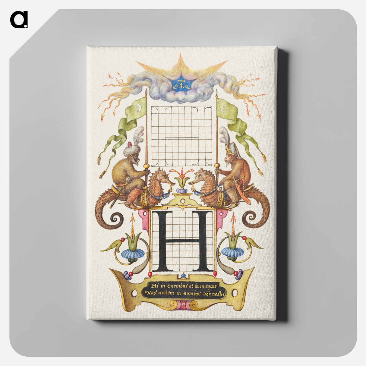アートパネル-Guide for Constructing the Letter H from Mira Calligraphiae Monumenta
 - 書道のお手本 Canvas.