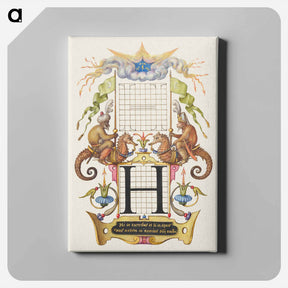アートパネル-Guide for Constructing the Letter H from Mira Calligraphiae Monumenta
 - 書道のお手本 Canvas.