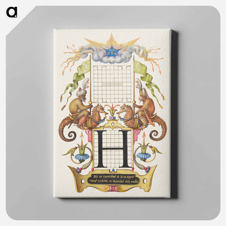 アートパネル-Guide for Constructing the Letter H from Mira Calligraphiae Monumenta
 - 書道のお手本 Canvas.