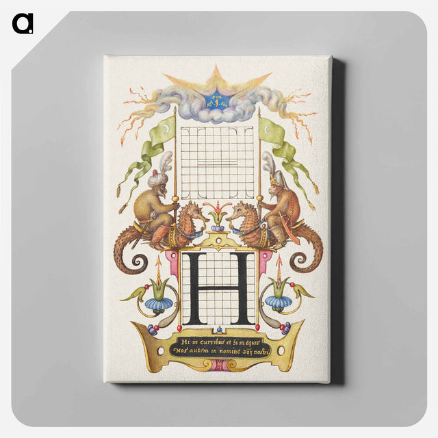 アートパネル-Guide for Constructing the Letter H from Mira Calligraphiae Monumenta
 - 書道のお手本 Canvas.