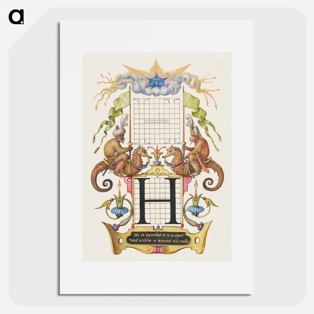 アートポスター-Guide for Constructing the Letter H from Mira Calligraphiae Monumenta
 - 書道のお手本 Poster.