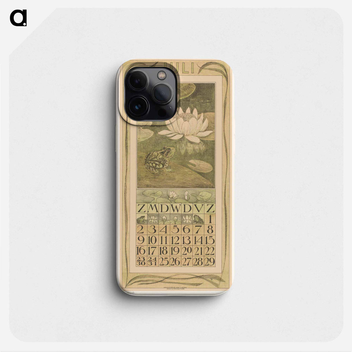 Calendar July with kikker and watermelons - Theo van Hoytema Phone Case.