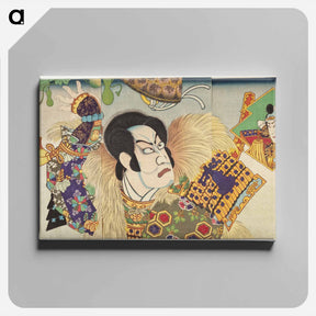 アートパネル-Kawarazaki Gonnosuke as Takechi Mitsuhide and Ichikawa Sadanji as Mashiba Hisayoshi - 豊原 国周 Canvas.