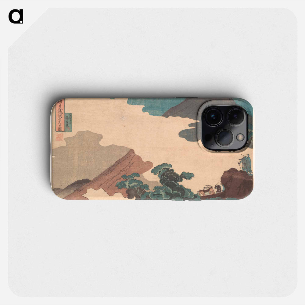 View of Mt. Asama from the Usui Pass - 歌川 国芳 Phone Case.