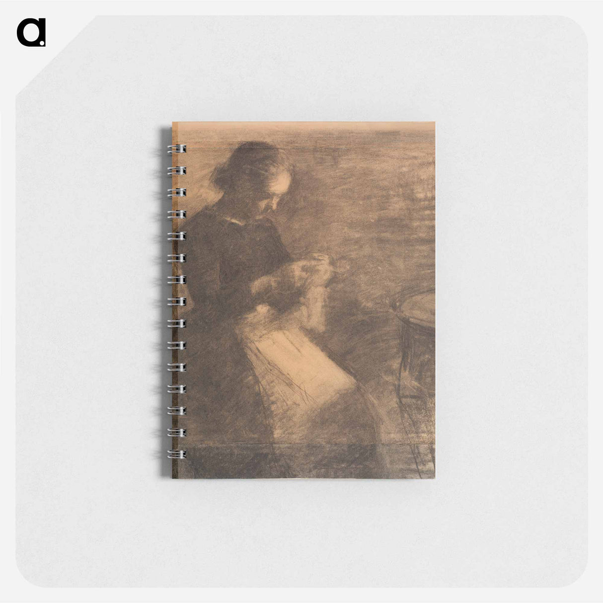 Portrait of Ida Hammershøi with needlework - ヴィルヘルム ハンマースホイ Memo.