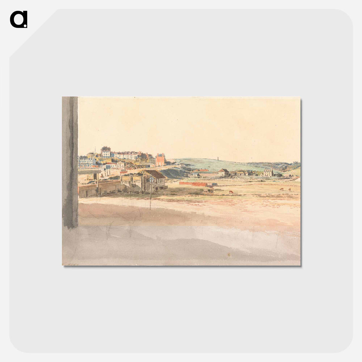 アートポストカード-The Flagstaff, Margate - ウィリアム ヘンリー ハント Postcard.