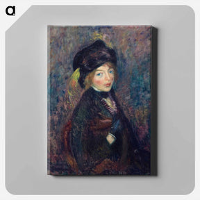 アートパネル-Head of Girl, Feather in Turban - ウィリアム ジェームス グラッケンズ Canvas.