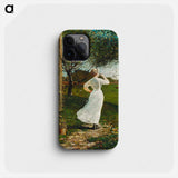 The Dinner Horn, Blowing the Horn at Seaside - Winslow Homer Phone Case.