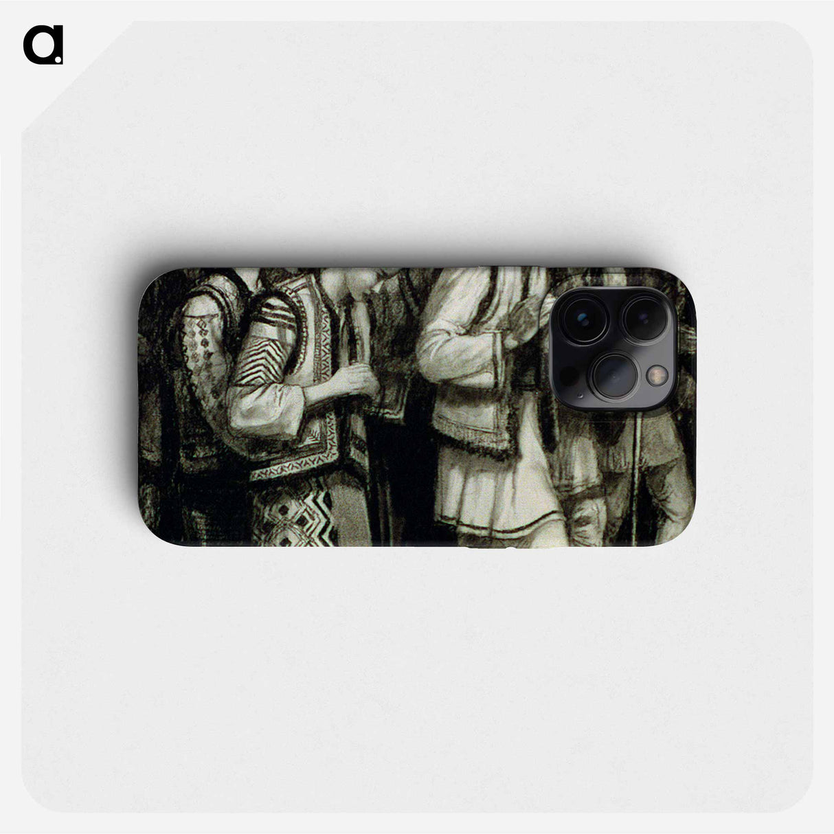 Group of peasants in Slav costume, praying by Wladyslaw Theodore Benda - ウワディスワフ テオドール ベンダ Phone Case.