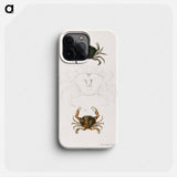 Littoral crab (Carcinus moenas) 7. Lady crab (Platyonichus ocellatus) illustration from Zoology of New York by - ニューヨークの動物学 Phone Case.