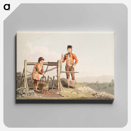 Illustration of the ruddle pit from The Costume of Yorkshire - 19世紀のヨークシャー Canvas.