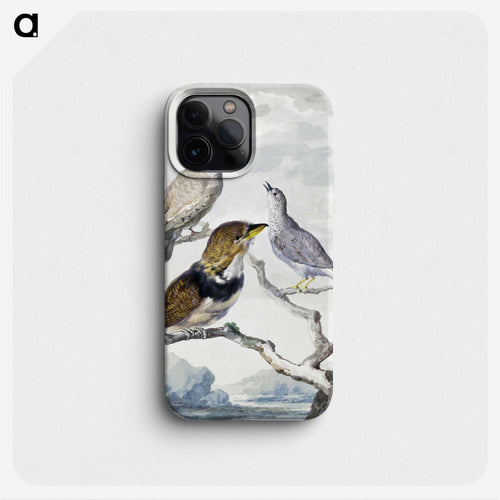 Three birds, two Inca Pigeons and a collared bearded cuckoo - アールト シューマン Phone Case.
