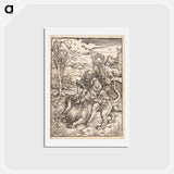 アートポストカード-Samson kills the lion - アルブレヒト デューラー Postcard.
