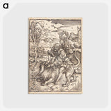 アートポストカード-Samson kills the lion - アルブレヒト デューラー Postcard.
