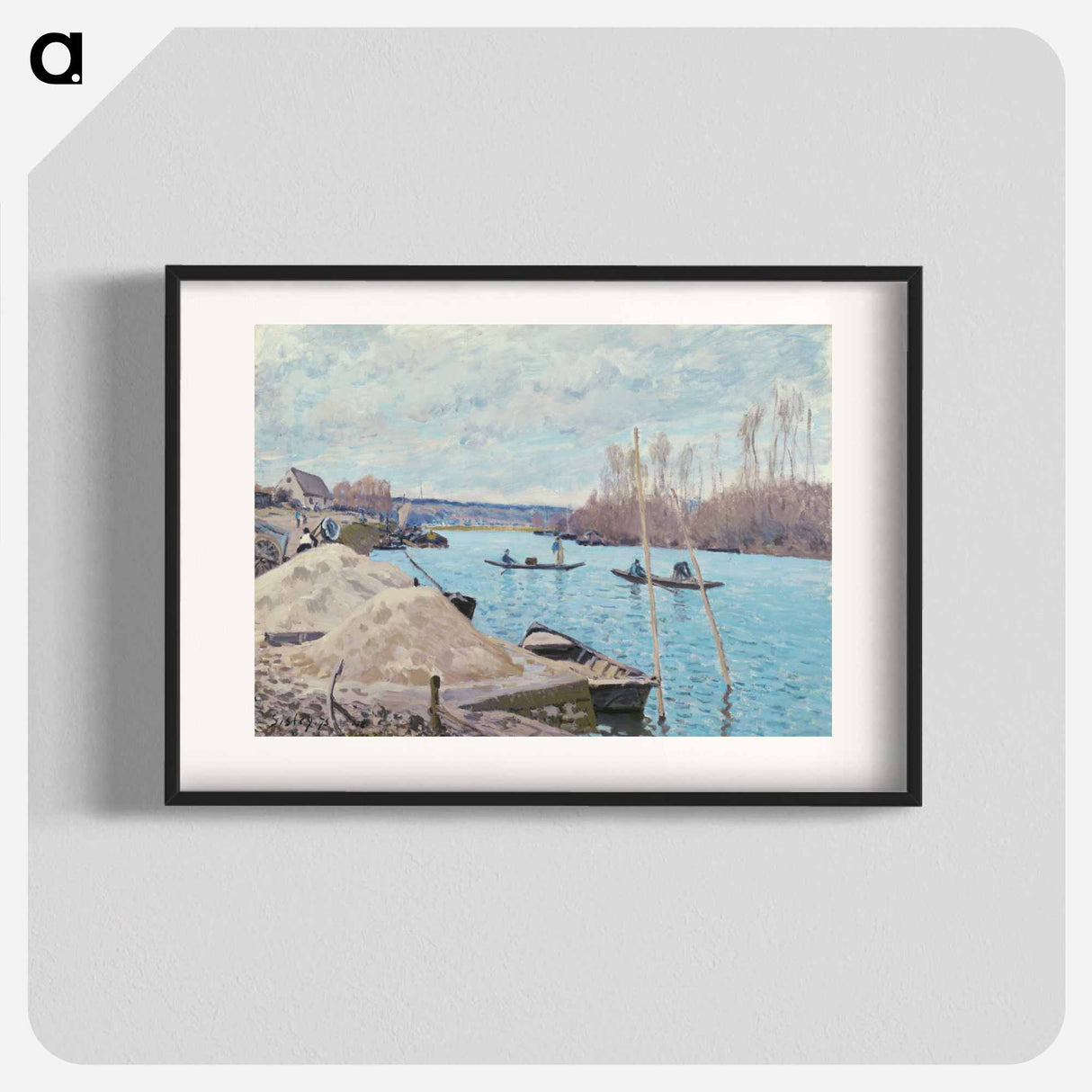 The Seine at Port-Marly, Piles of Sand - アルフレッド シスレー Poster.