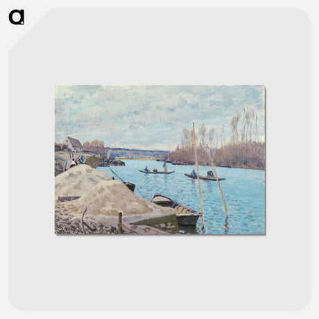 アートポストカード-The Seine at Port-Marly, Piles of Sand - アルフレッド シスレー Postcard.