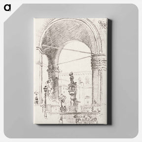 アートパネル-Loggia dei Lanzi - 不思議の国のアリス Canvas.
