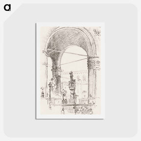 アートポストカード-Loggia dei Lanzi - 不思議の国のアリス Postcard.