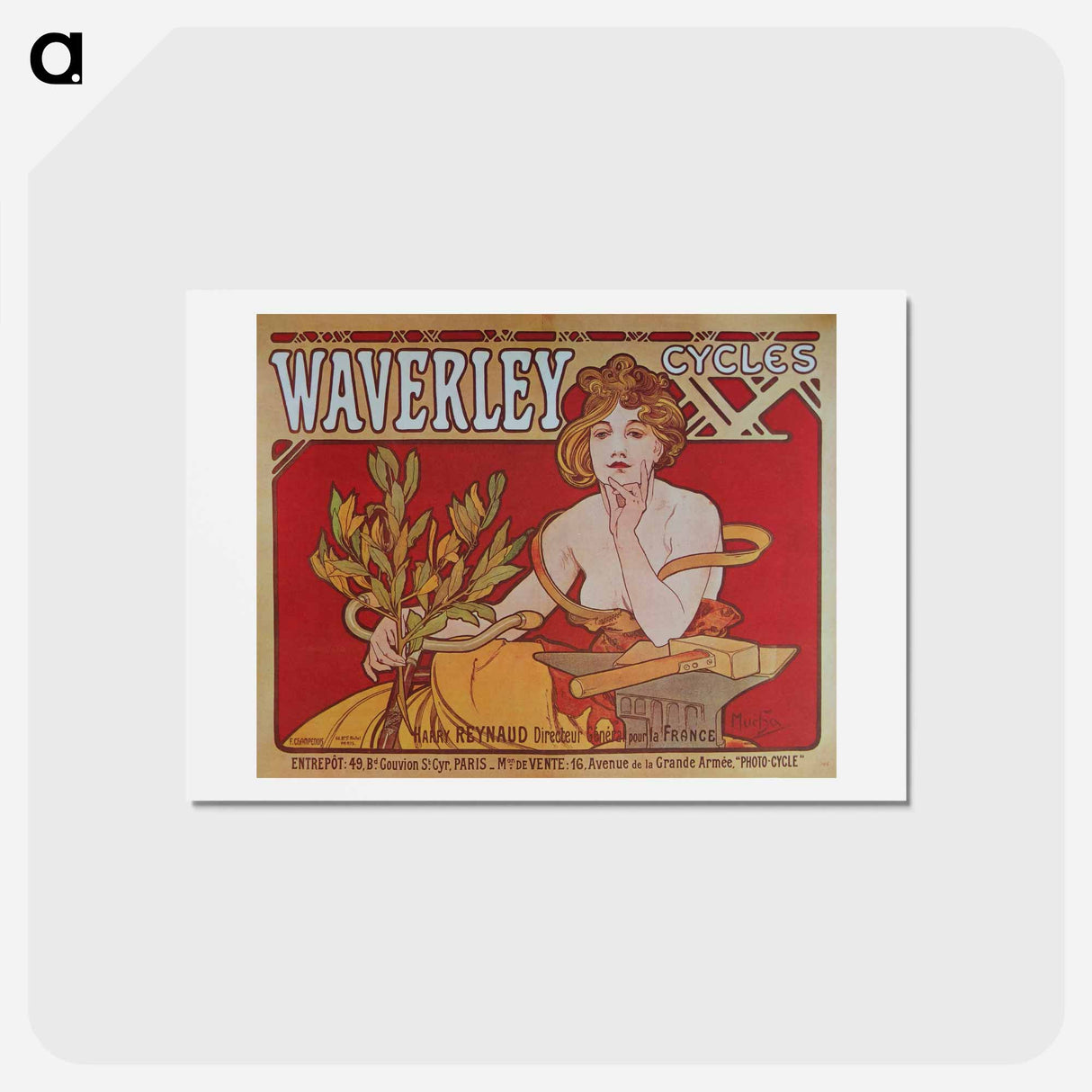 Cycles Waverley - アルフォンス ミュシャ Postcard.