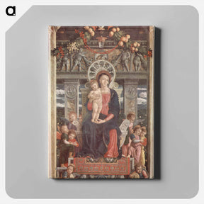 アートパネル-Altarpiece of San Zeno in Verona, central panel Madonna and Angels - アンドレア マンテーニャ Canvas.