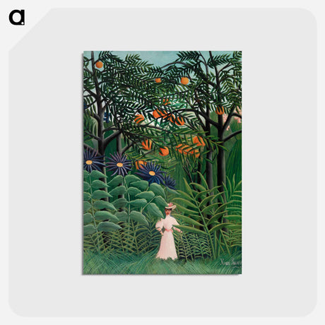 アートポストカード-Woman Walking in an Exotic Forest
 - バーンズ・コレクション Postcard.