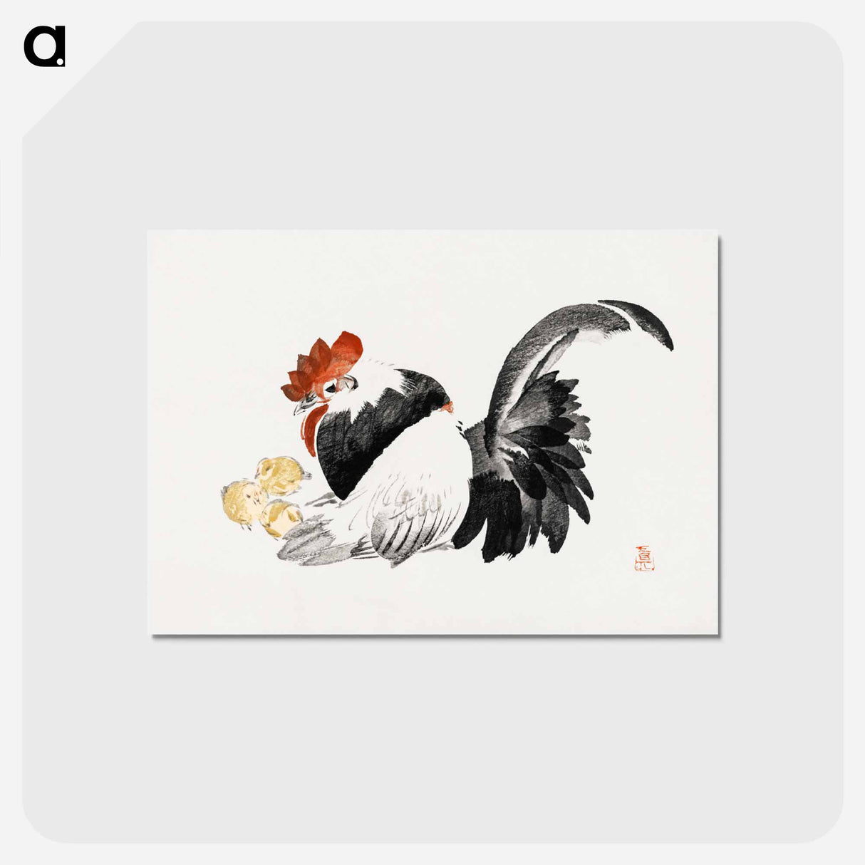 アートポストカード-Rooster and Chicks
 - クリーブランド美術館 Postcard.
