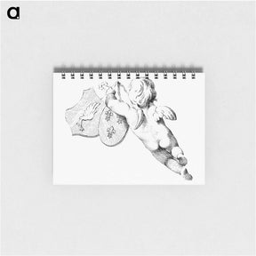 アートメモ帳-Cupid from Zes Putti Tonen Een Doek Met Tekst
 - コルネリス プロース ファン アムステル Memo.