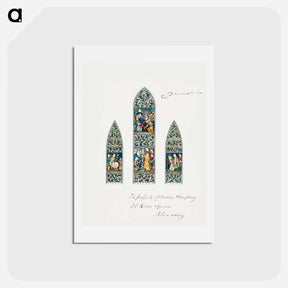 アートポストカード-Design for Stained Glass, Southeast Window Nave, Paisley Abbey, Scotland - エドワード バーン ジョーンズ Postcard.