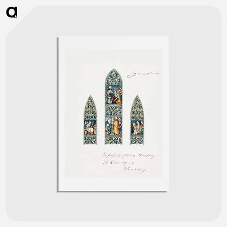 アートポストカード-Design for Stained Glass, Southeast Window Nave, Paisley Abbey, Scotland - エドワード バーン ジョーンズ Postcard.