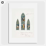 Design for Stained Glass, Southeast Window Nave, Paisley Abbey, Scotland - エドワード バーン ジョーンズ Poster.