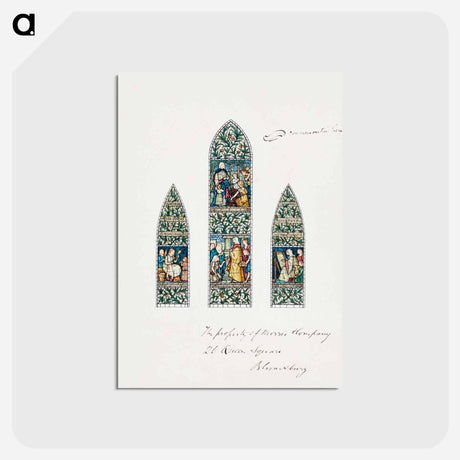 アートポストカード-Design for Stained Glass, Southeast Window Nave, Paisley Abbey, Scotland - エドワード バーン ジョーンズ Postcard.