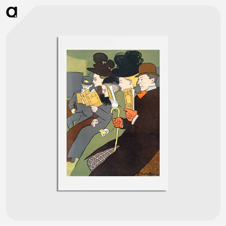 アートポストカード-People reading books - エドワード ペンフィールド Postcard.