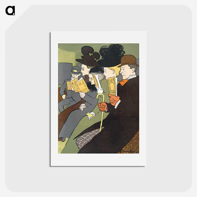 アートポストカード-People reading books - エドワード ペンフィールド Postcard.