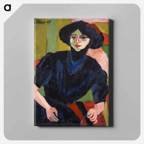 アートパネル-Portrait of a Woman - エルンスト ルートヴィヒ キルヒナー Canvas.