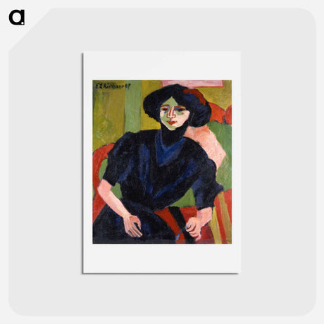 アートポストカード-Portrait of a Woman - エルンスト ルートヴィヒ キルヒナー Postcard.